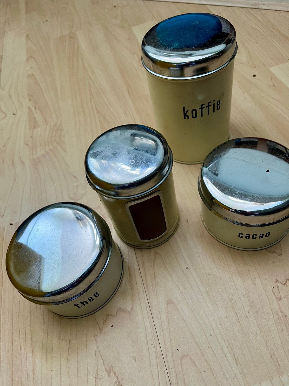 Vintage Brabantia voorraadbussen: koffie, thee, cacao, Ophalen of Verzenden