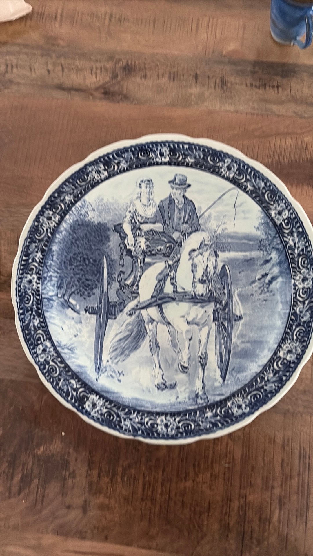 Delfstblauwe (wand) schaal diameter 40 cm, Huis en Inrichting, Woonaccessoires | Schalen en Manden, Ophalen, Zo goed als nieuw