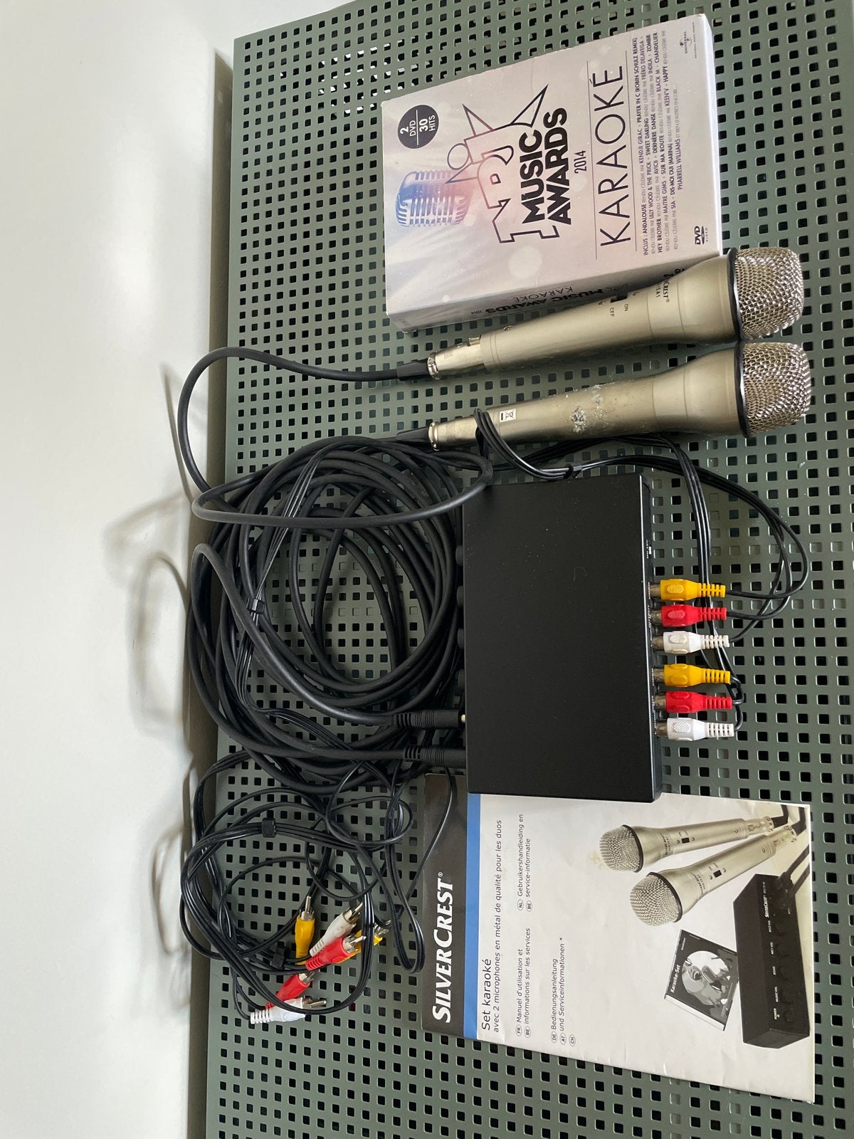 SilverCrest Karaoke Set met 2 Microfoons en DVD, Audio, Tv en Foto, Karaoke-apparatuur, Ophalen, Gebruikt, Complete set