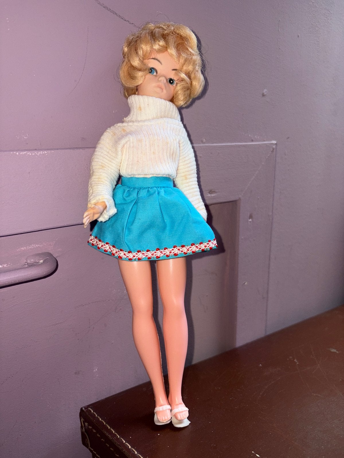 Vintage sindypop met blonde krullen, Ophalen of Verzenden, Gebruikt, Overige typen