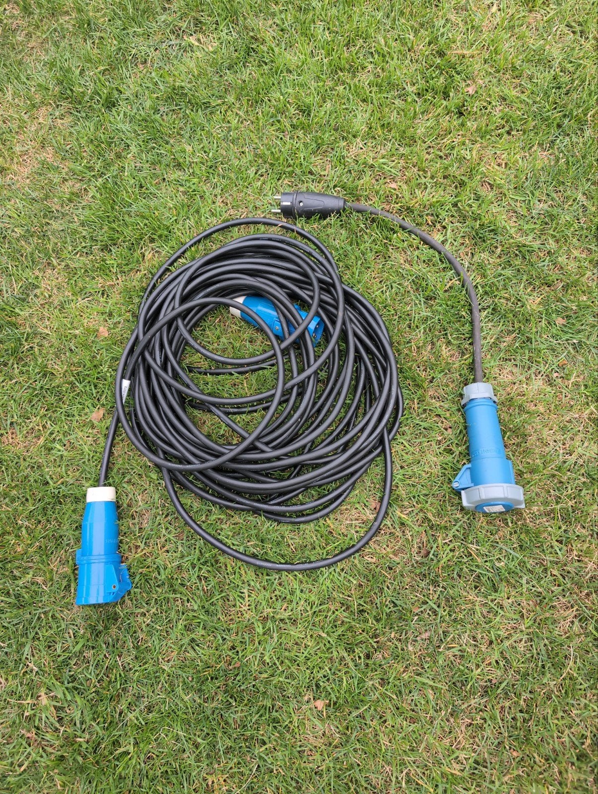 20 meter Camping snoer  CEE stekker met adapter, Caravans en Kamperen, Ophalen of Verzenden, Gebruikt