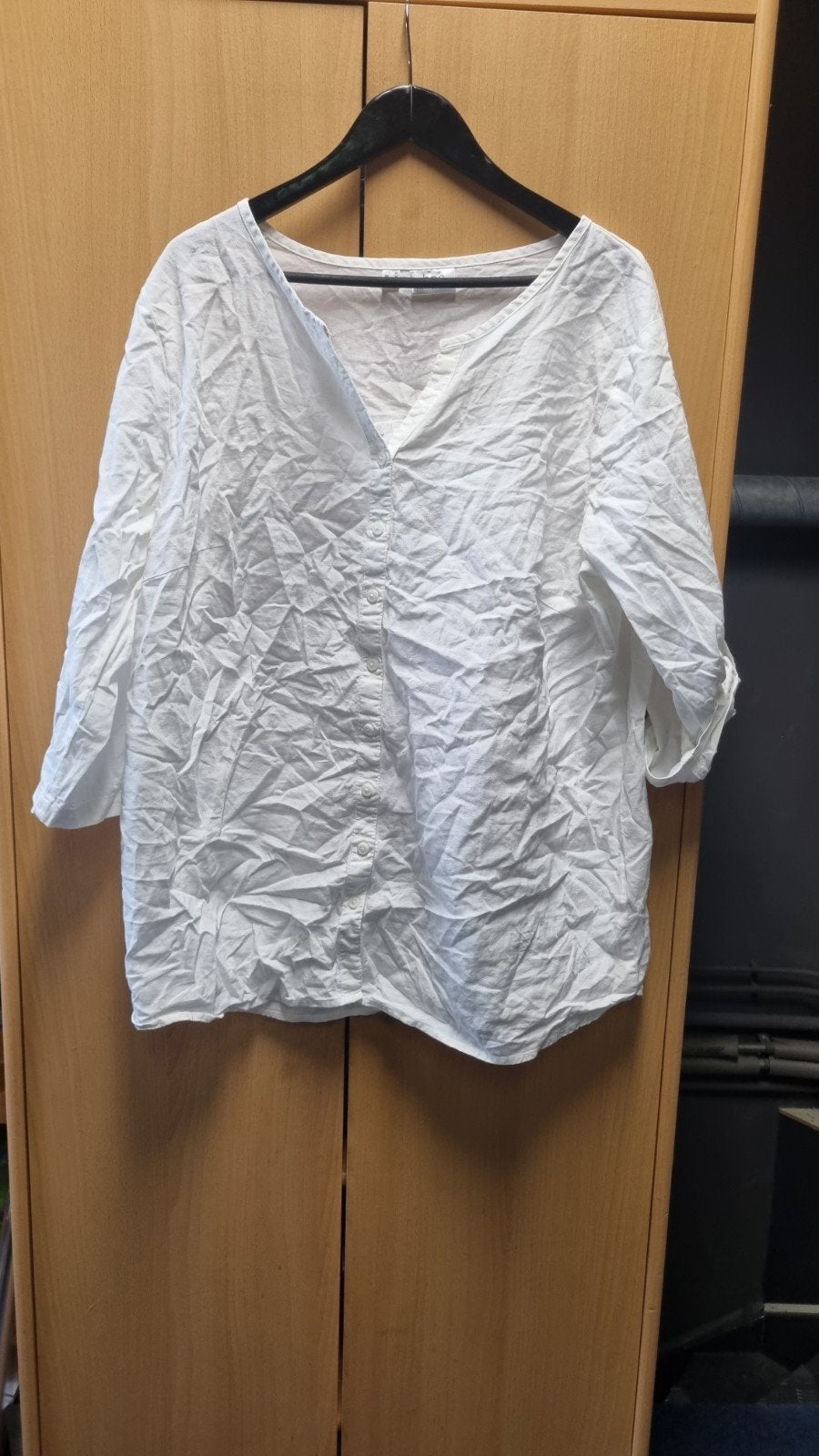 Leuke witte blouse van Bonprix, maat 50 lengte 74 cm, Bonprix, Wit, Maat 46/48 (XL) of groter, Ophalen of Verzenden