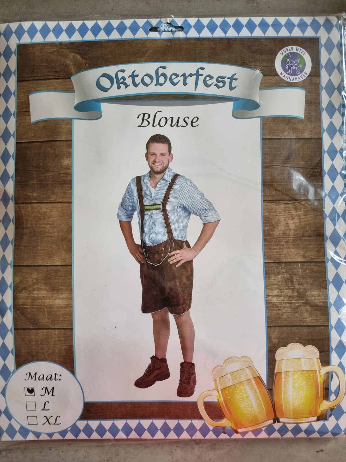 OKTOBERFEST BLOUSE, Heren TIROLER, maat M, Verpakt, Nieuw! a, Maat 48/50 (M), Nieuw, Ophalen of Verzenden, Overige thema's