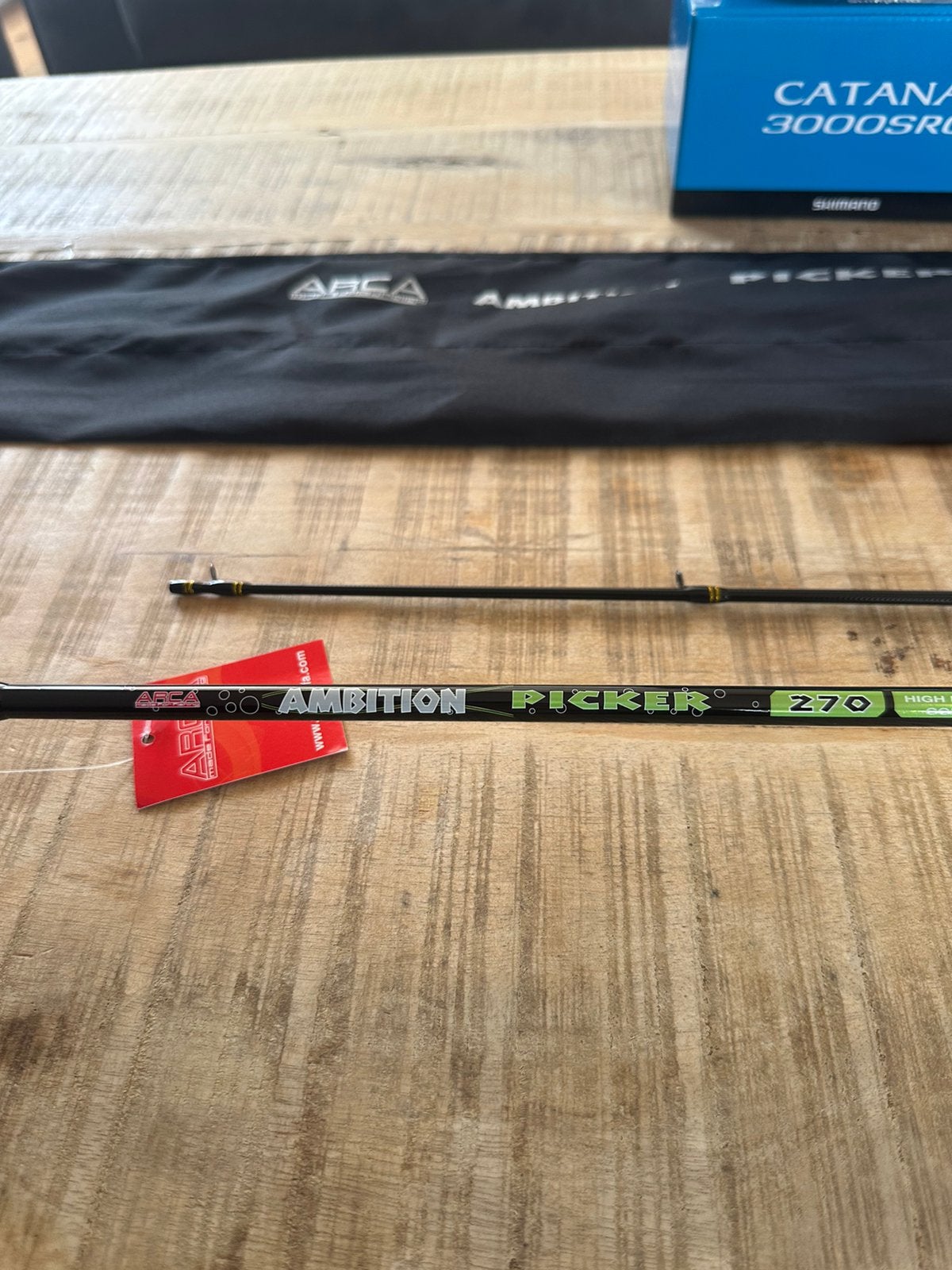 Nieuwe Arca winkle picker + Shimano molen, 2.70m & 25 gr, Ophalen of Verzenden, Nieuw, Complete set