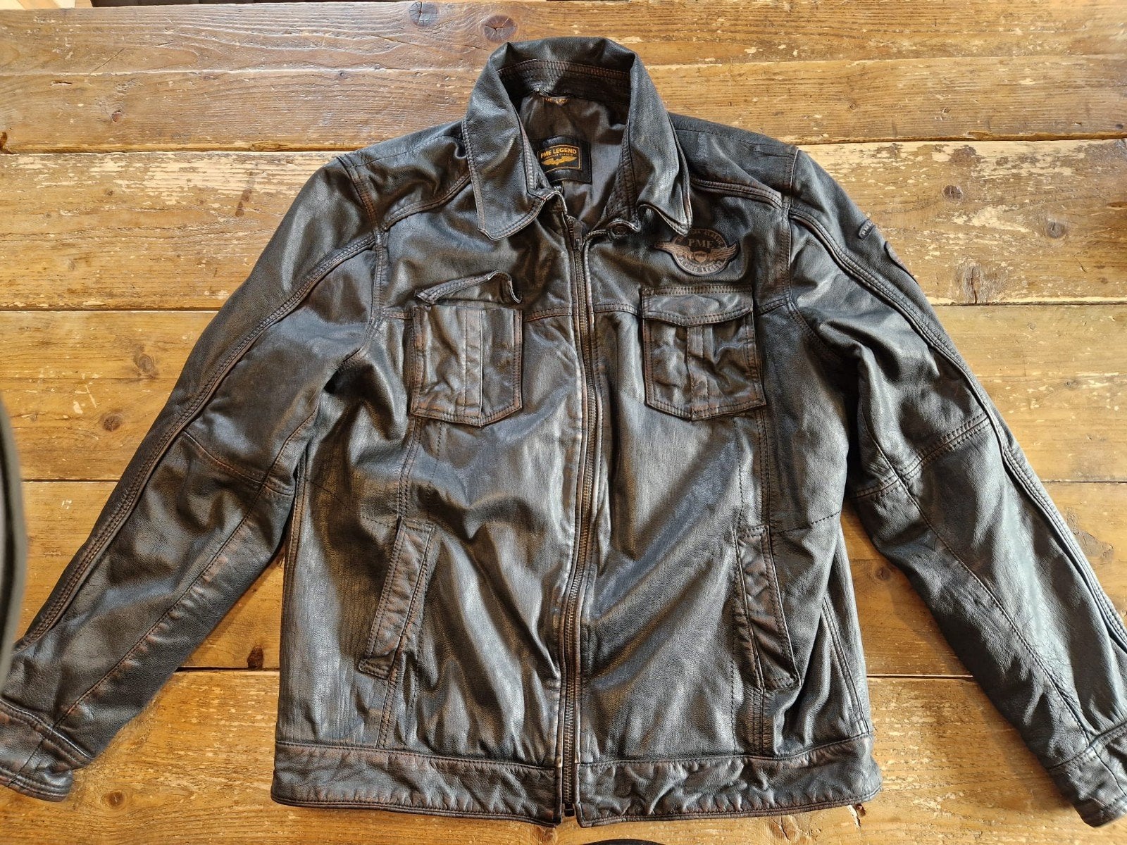 PME legend leren jas xxl jack ALS NIEUW!, Kleding | Heren, Ophalen, Bruin, Pall Mall PME Legend, Overige maten