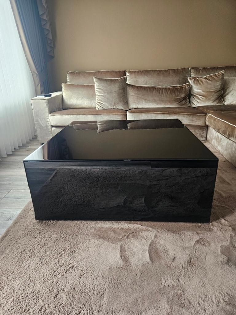 Gratis ophalen salon tafel belmont black mirror, Huis en Inrichting, Tafels | Salontafels, Ophalen, Gebruikt, 100 tot 150 cm, 50 tot 100 cm