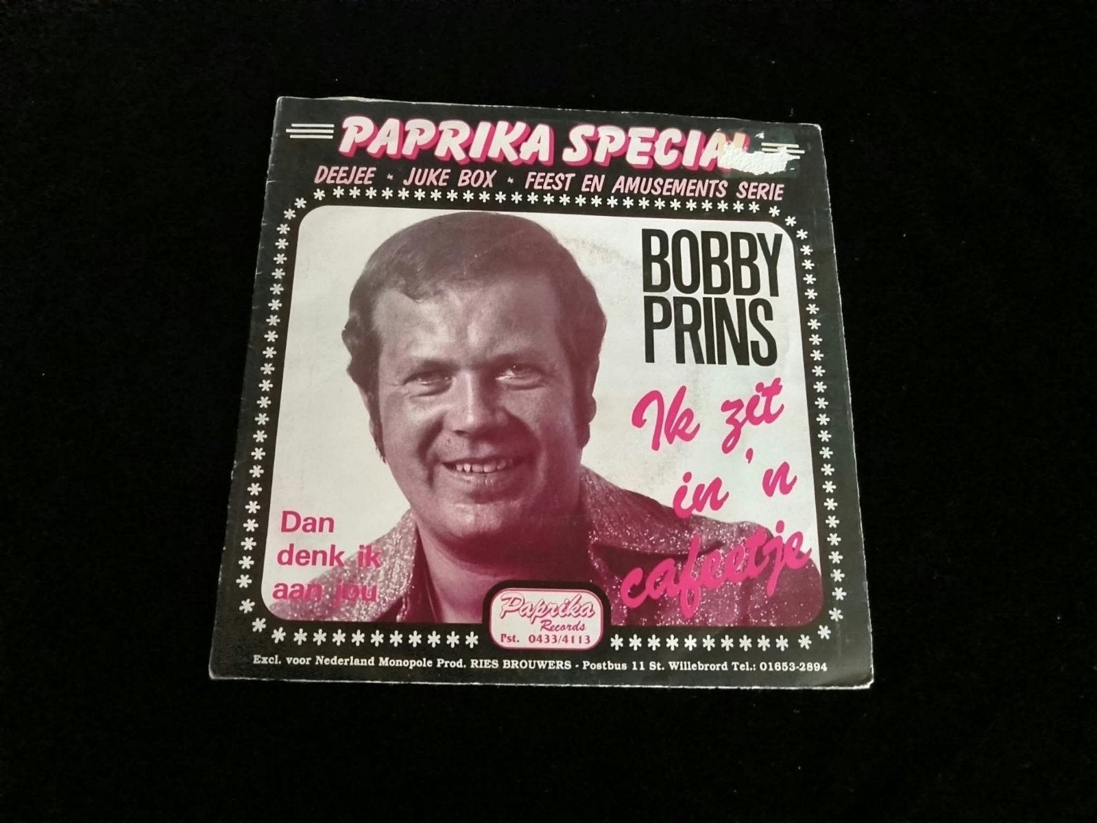 Bobby Prins - Ik zet in 'n cafeetje / Dan denk ik aan jou, Ophalen of Verzenden, Gebruikt, Schlager