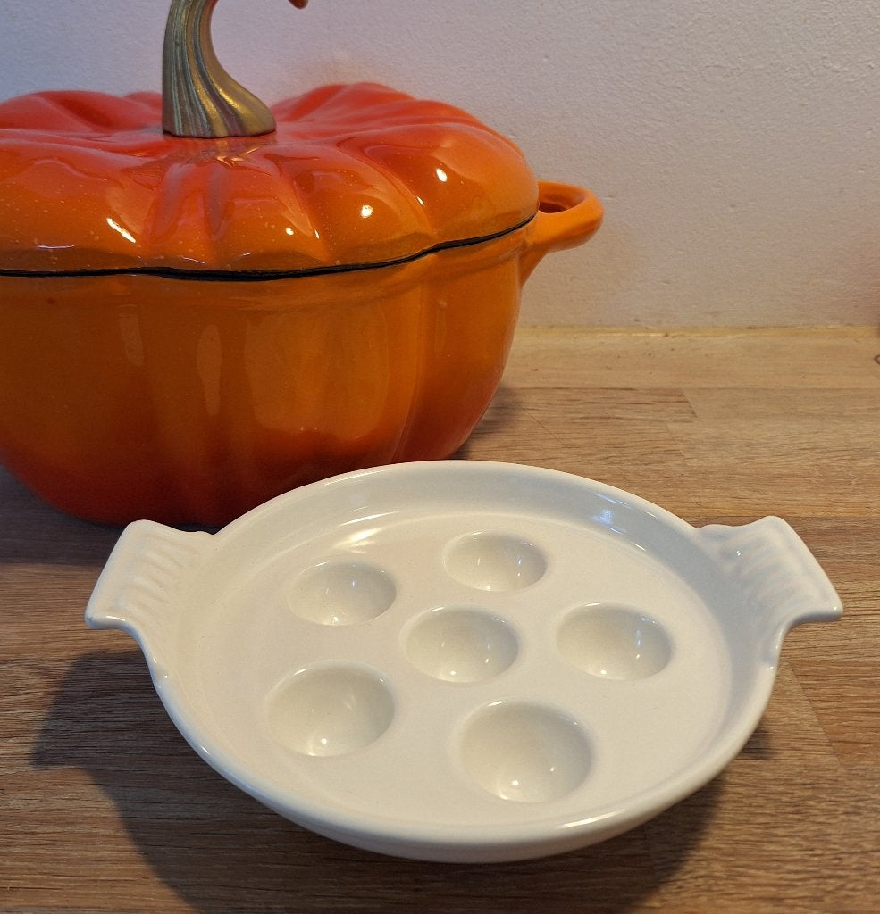 Le Creuset escargot ovenschaal, wit gietijzer geëmailleerd, Ophalen of Verzenden
