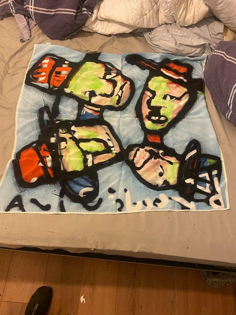 Herman Brood Sjaal 90x90cm uit 1992 Met Certificaat, Ophalen of Verzenden