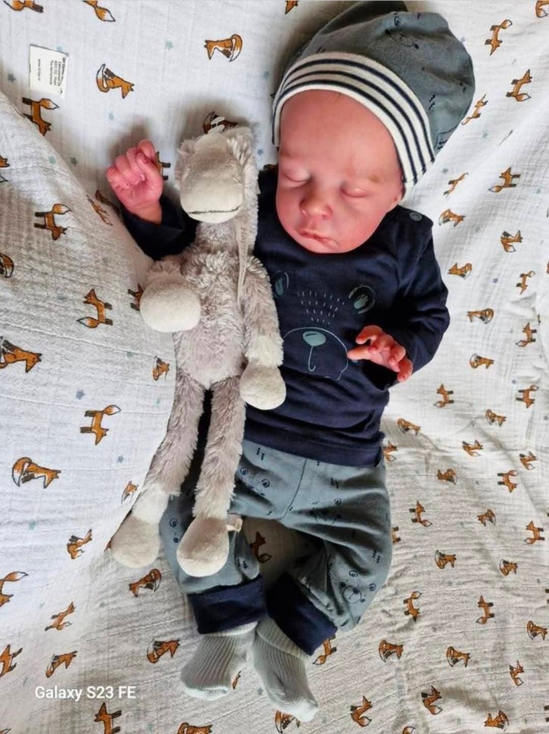 Reborn Baby Jude – Olga Auer (Origineel met Certificaat), Verzamelen, Poppen, Ophalen, Zo goed als nieuw, Kleertjes, Levensecht of Reborn