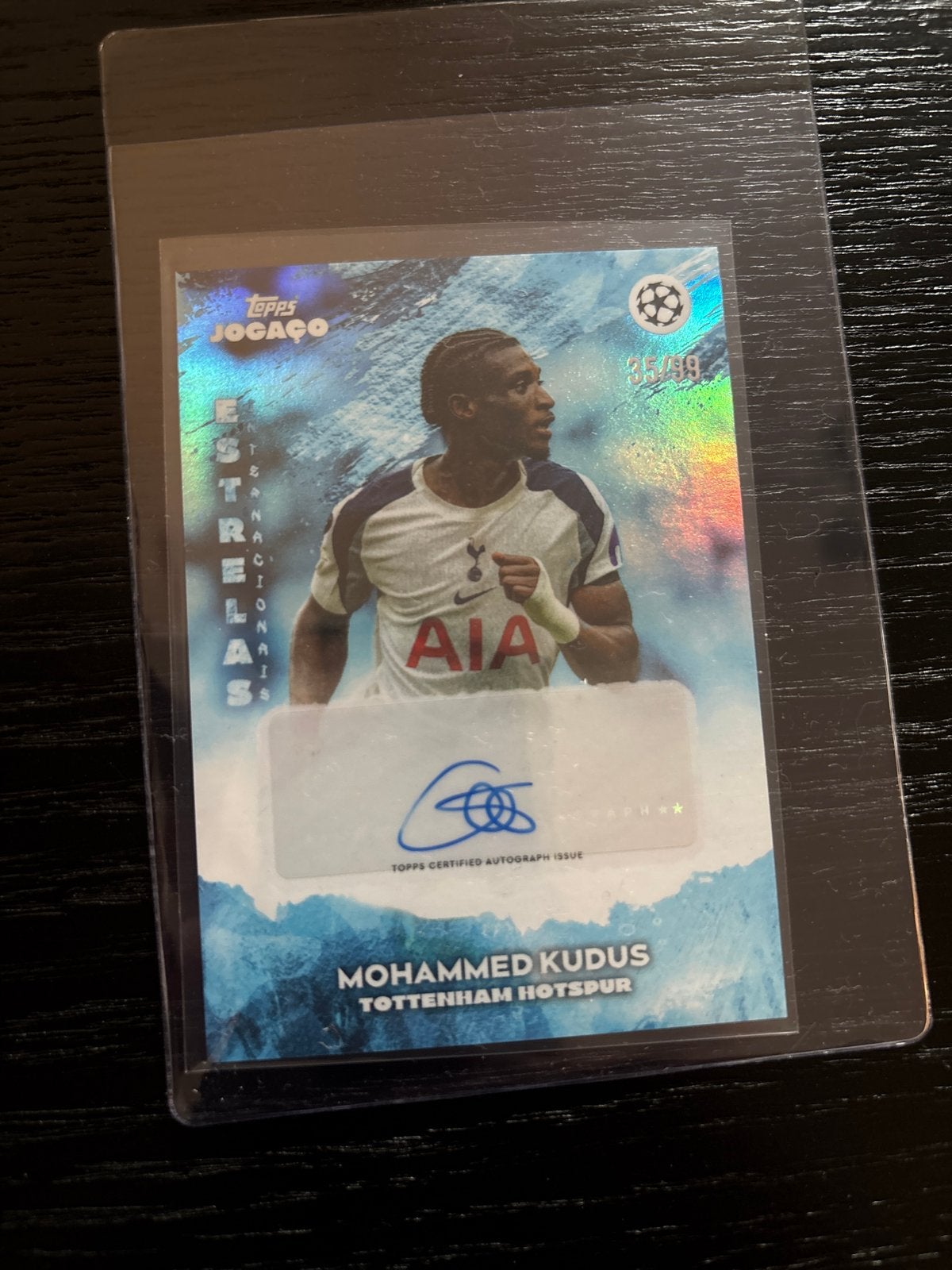 Mohammed Kudus Tottenham Hotspur Topps Autograph Kaart, Ophalen of Verzenden, Zo goed als nieuw, Buitenlandse clubs, Spelerskaart