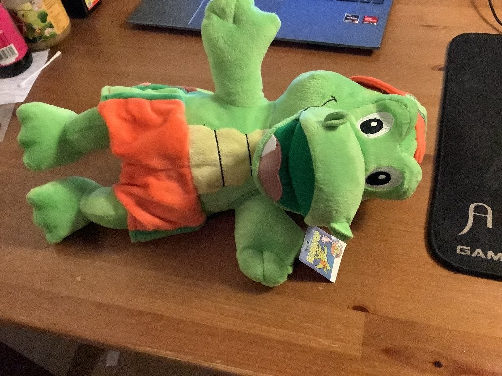 Krokodil handpop 35 cm. nieuw, Groen, Overige typen, Nieuw, Ophalen of Verzenden