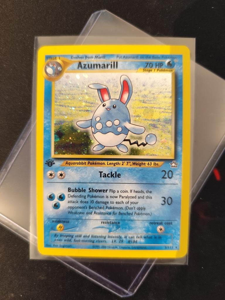 Azumarill Holo 1st ed. #002, Ophalen of Verzenden, Nieuw, Losse kaart, Foil