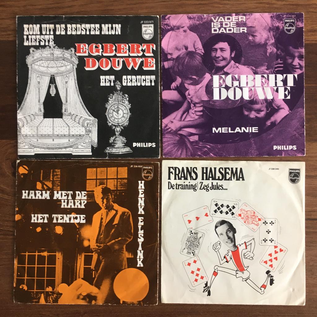 4x Vinyl Single NL : Egbert Douwe Henk Elsink Frans Halsema, Cd's en Dvd's, Vinyl Singles, Gebruikt, Nederlandstalig, Ophalen of Verzenden