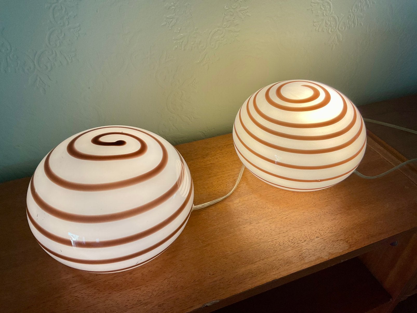 Ilu di vetro swirl lamp 2x, Ophalen of Verzenden, Zo goed als nieuw, Overige materialen