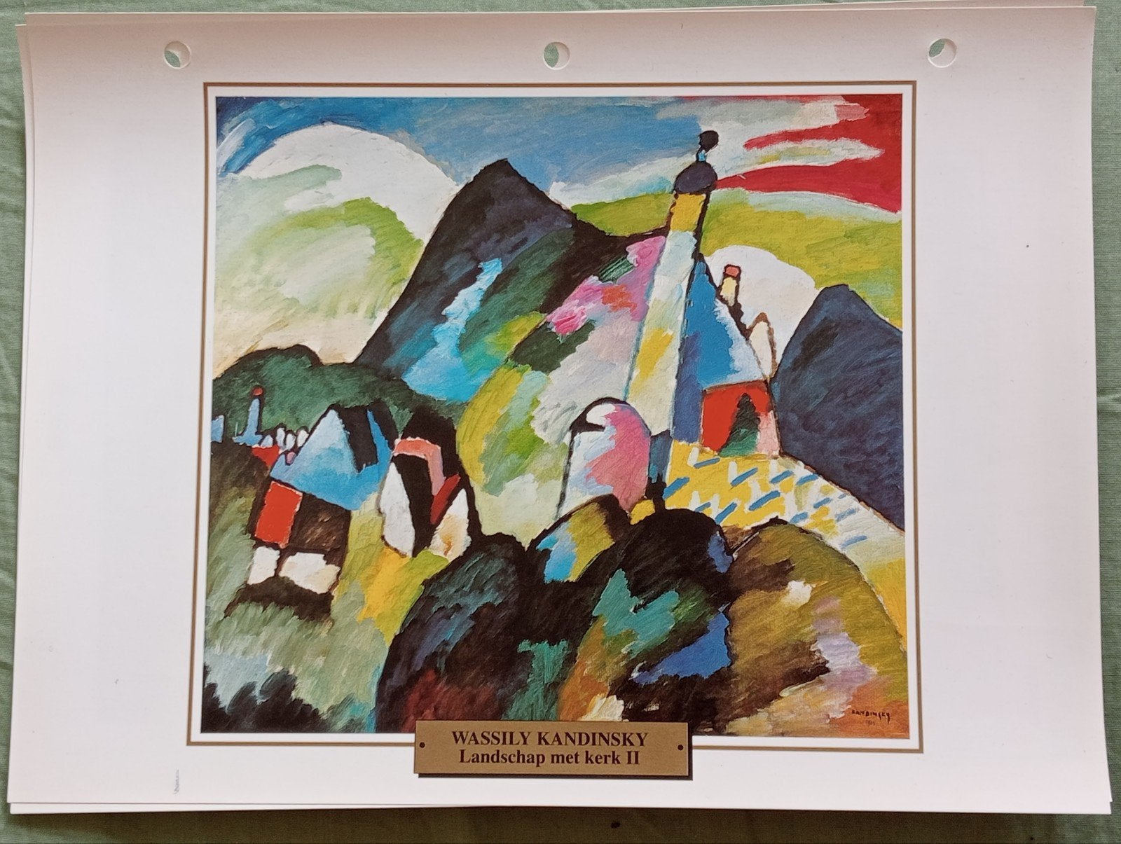 Wassily Kandinsky Landschap met Kerk print 1995, Verzamelen, Ophalen of Verzenden