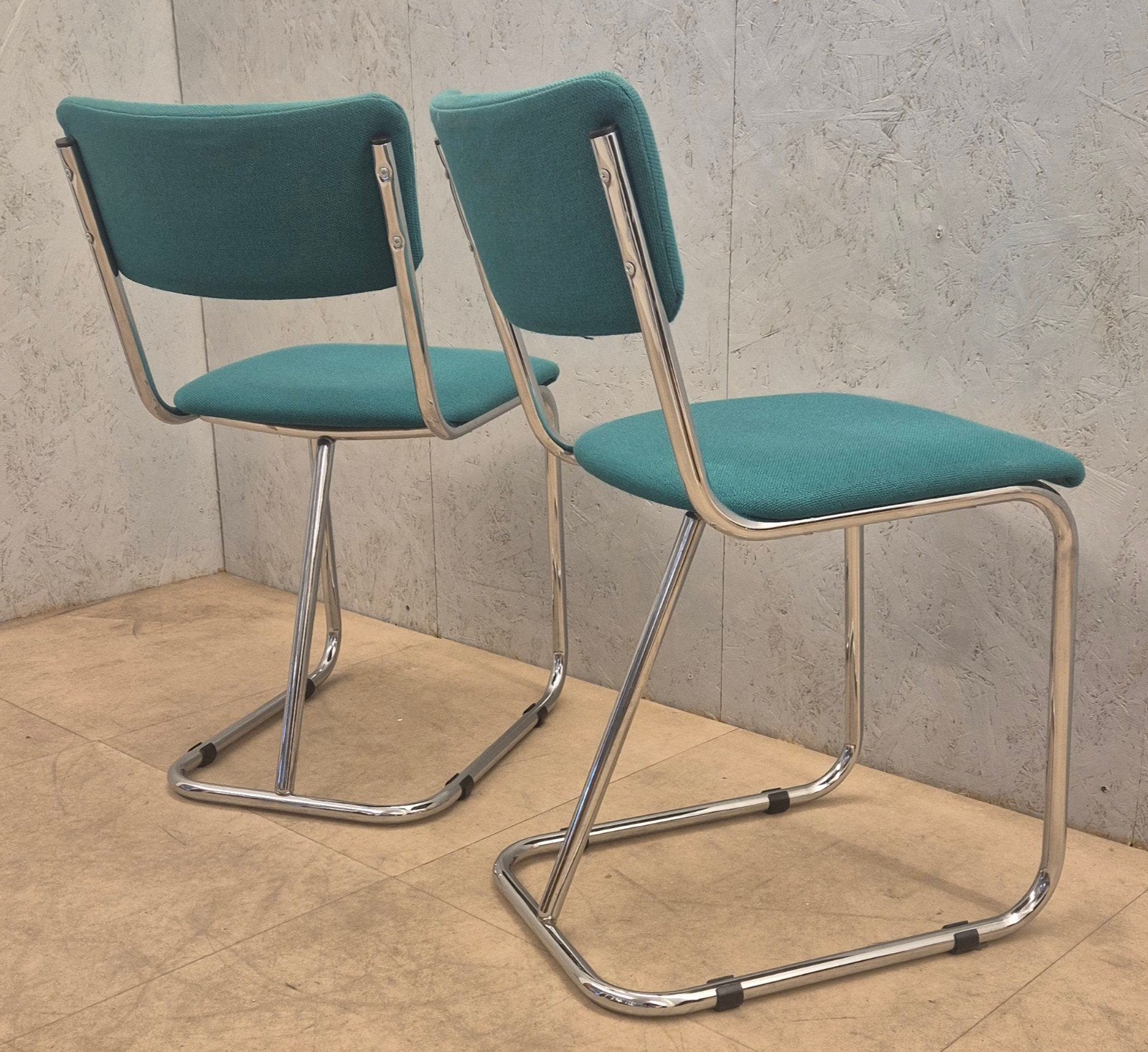 Set 2 design stoelen Gispen stijl zonder armleuningen, Ophalen, Mid-century Modern, Gebruikt, Twee