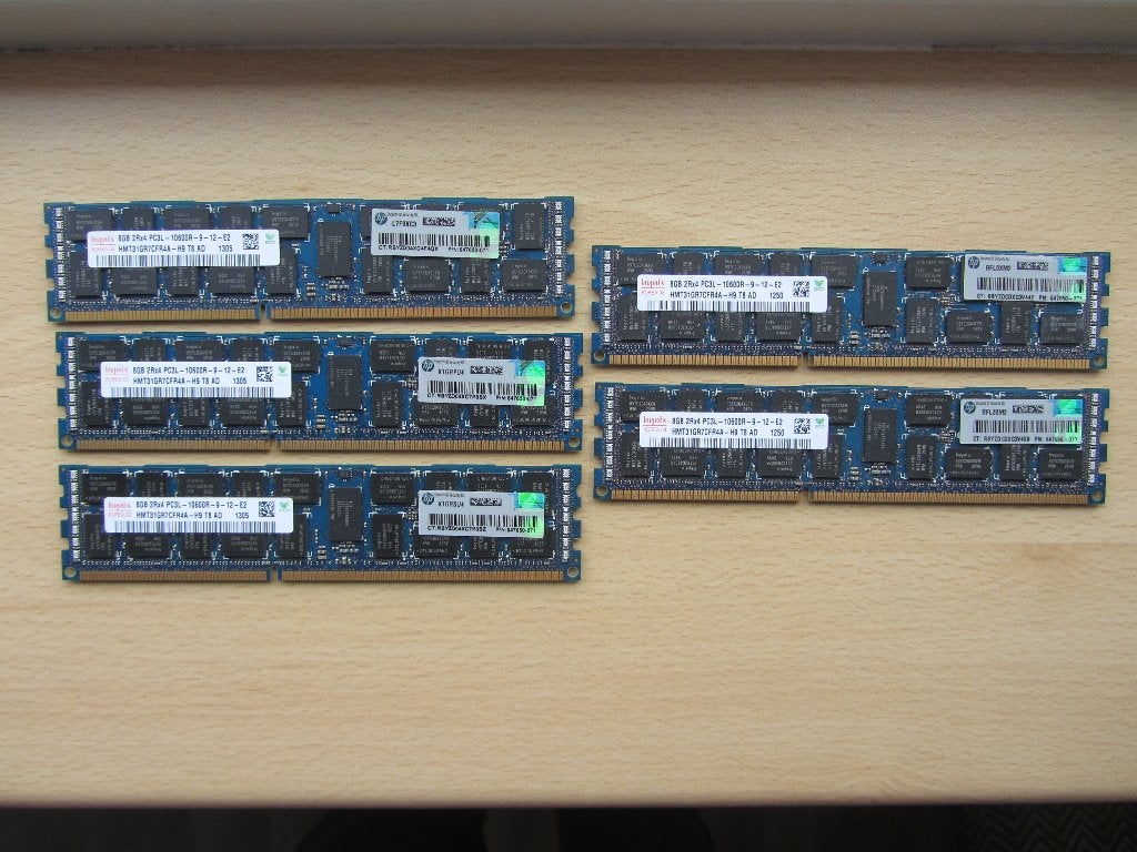 5x Hynix 8GB PC3-10600 DDR3-1333MHz ECC Registered CL9, Computers en Software, 1333 MHz, Server, 8 GB, DDR3