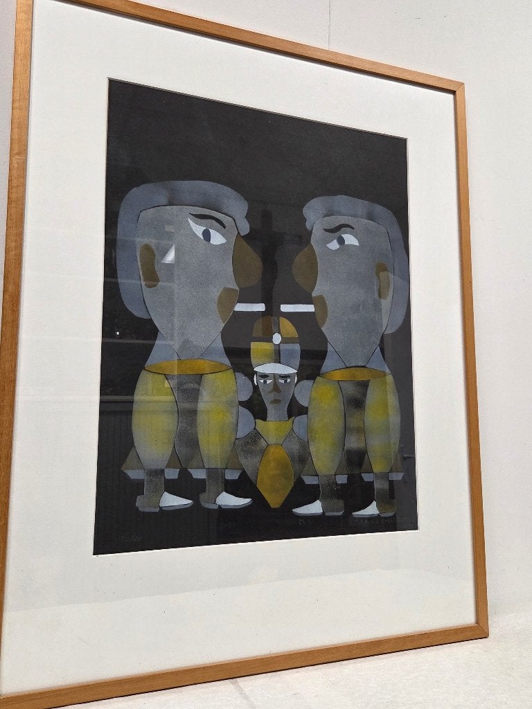 Max van de Bruinhorst - Figuren, Ophalen of Verzenden, Lithografie, Ingelijst