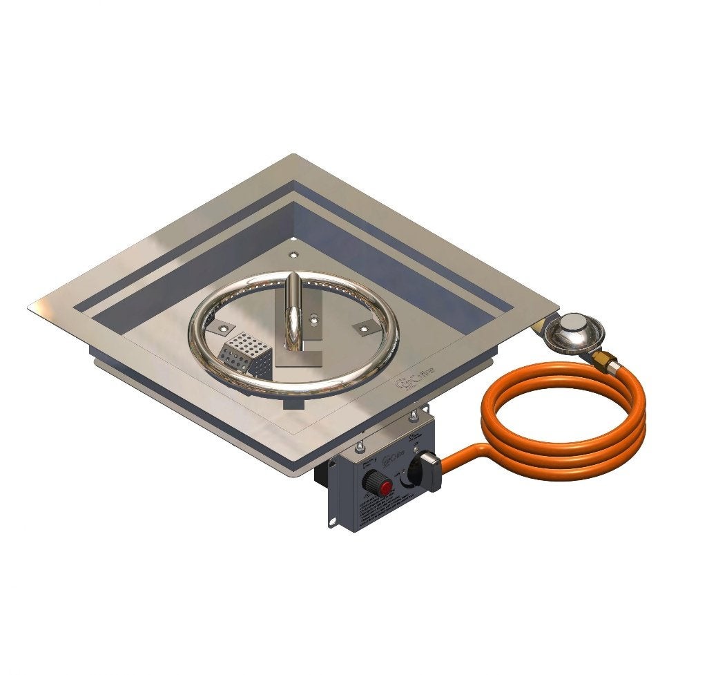 Gebruikte Gofire inbouwbrander 40x40cm met glasombouw, Ophalen, Gebruikt