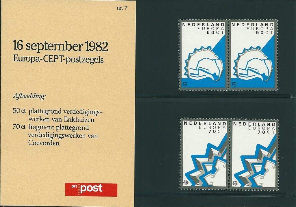 Postzegelmapje nummer 7 - Europa - CEPT-postzegels-jaar 1982, Verzenden, Na 1940, Postfris