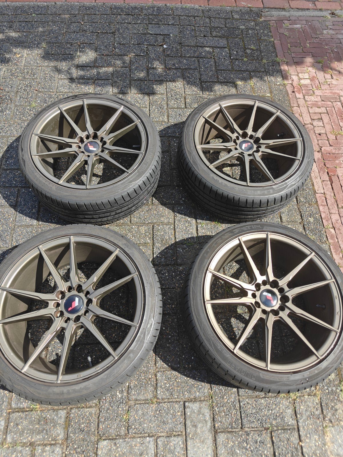Japan Racing JR Bronzen velgen 18 inch ET40 5x112 Naaf 57,1m, Ophalen, 18 inch, Gebruikt, Banden en Velgen