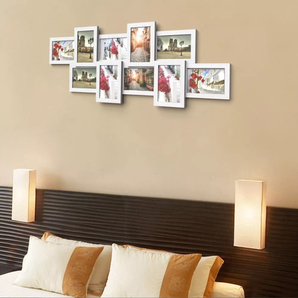 Songmics Fotolijst Collage - Wit - 87x34 cm, Kunststof, Hangend, Nieuw, Wit