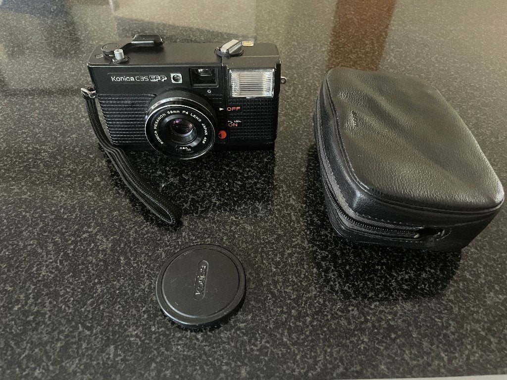 Konica C35 EFP camera, Ophalen of Verzenden, Gebruikt, Compact, Konica