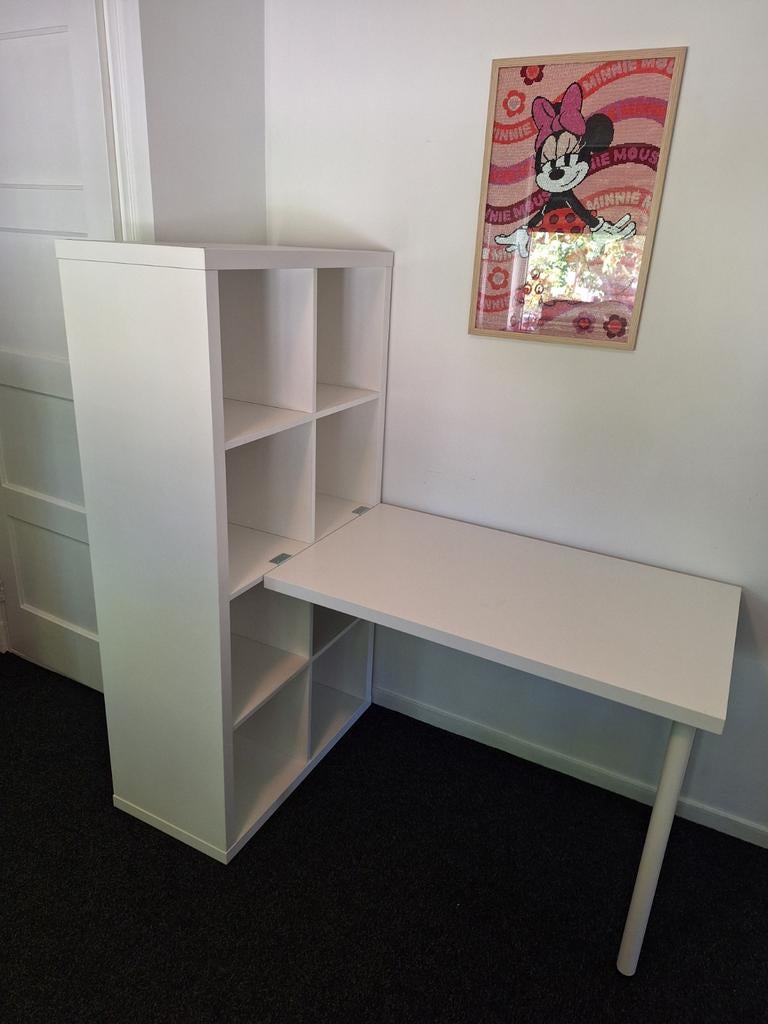 IKEA Kallax bureau met opbergruimte, Huis en Inrichting, Bureaus, Ophalen, Opbergruimte, Gebruikt, Spaanplaat of MDF