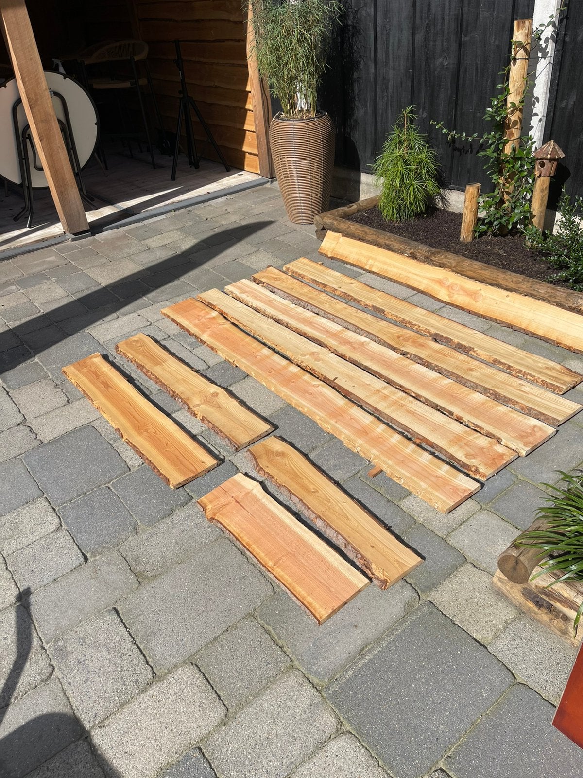 Douglas schaaldelen, Ophalen, 250 cm of meer, Planken