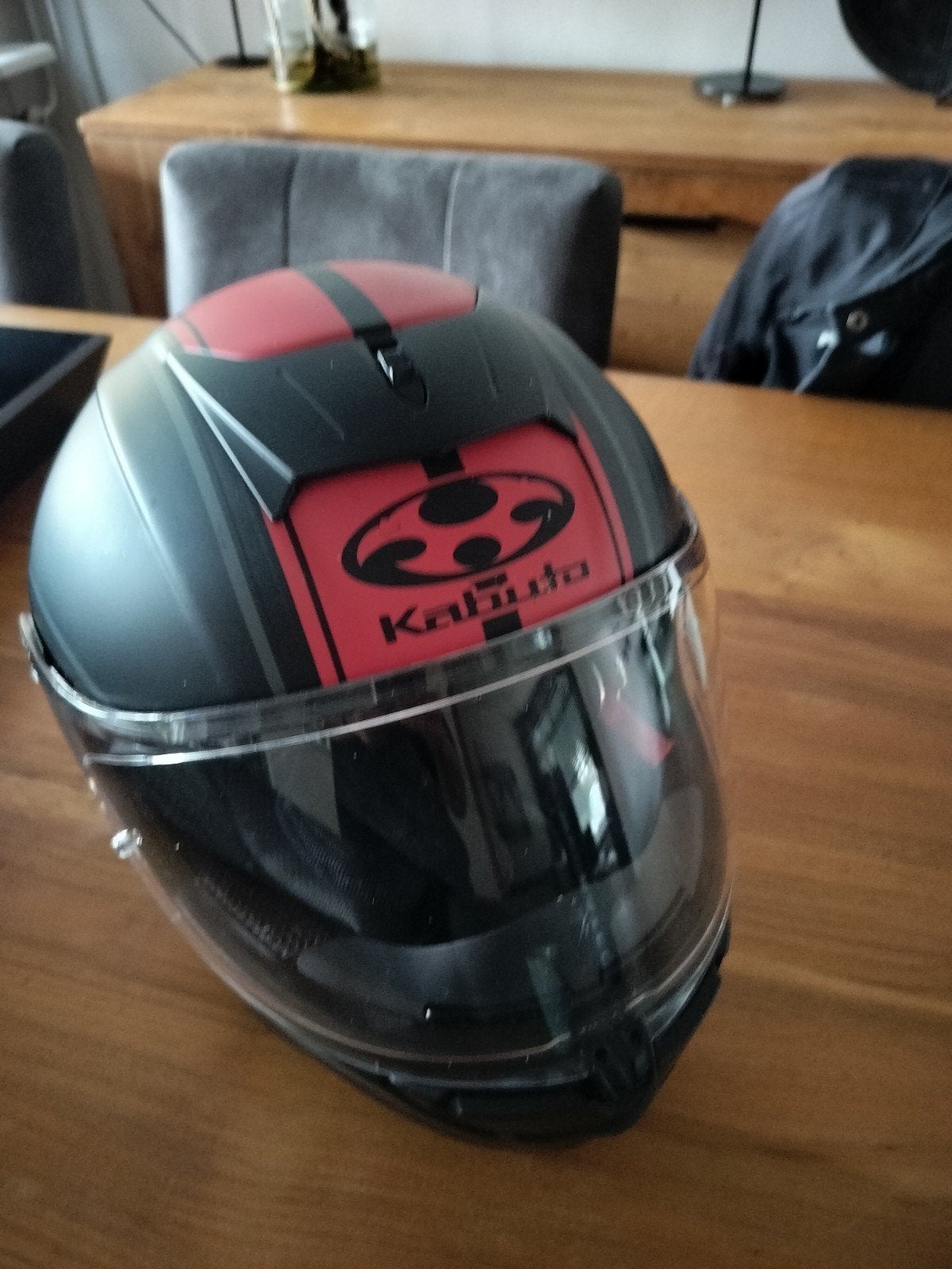 Stoere Kabuto Integraalhelm - Zwart/Rood - Maat L, Ophalen of Verzenden