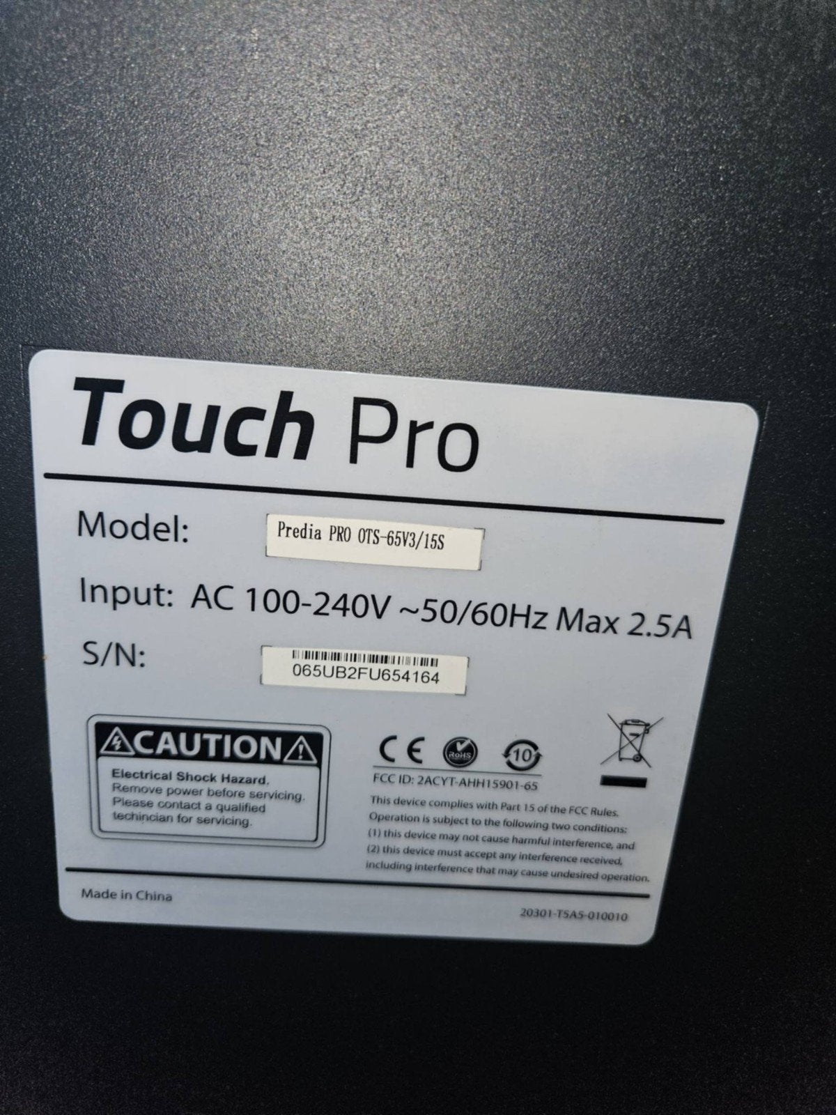 Predia Touch Pro OTS-65V3/15S - 65 inch Touchscreen, Audio, Tv en Foto, LED, 50 Hz, Zo goed als nieuw, 100 cm of meer