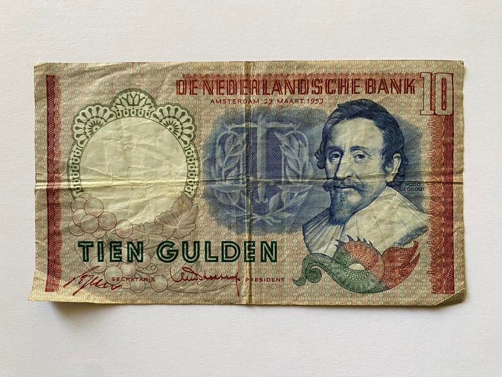 10 gulden biljet 1953, Postzegels en Munten, Bankbiljetten | Nederland, Ophalen of Verzenden, 10 gulden