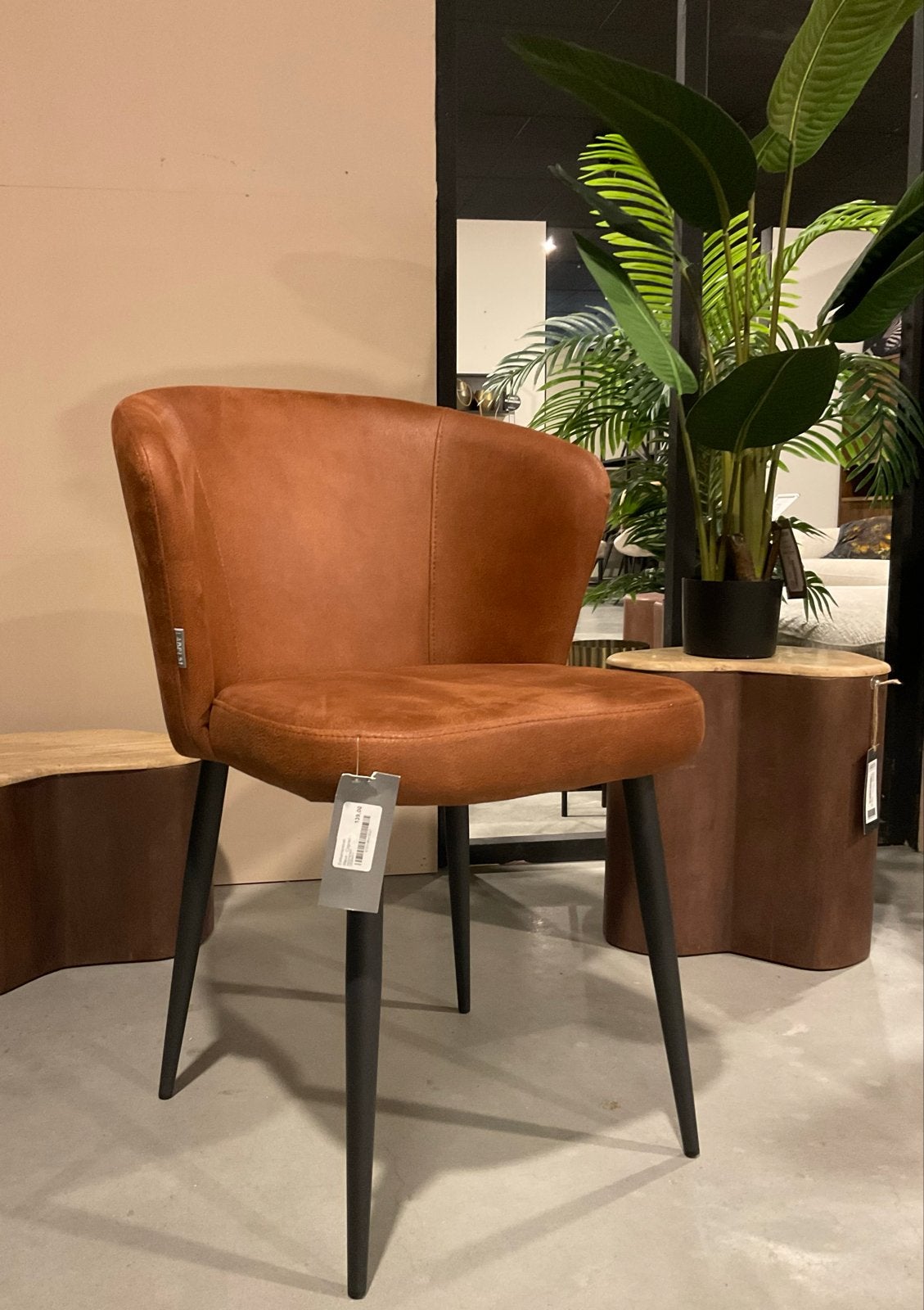 Losse eetkamerstoel Wave | Cognac | microvezel, Huis en Inrichting, Bruin, Nieuw, Ophalen of Verzenden, Eén