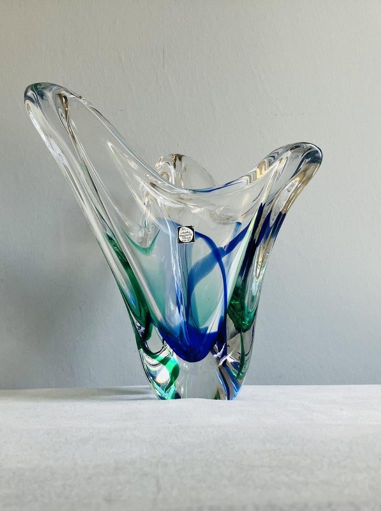 Max Verboeket Kristalunie seventies asymmetrische vaas, Antiek en Kunst, Antiek | Glas en Kristal, Ophalen of Verzenden