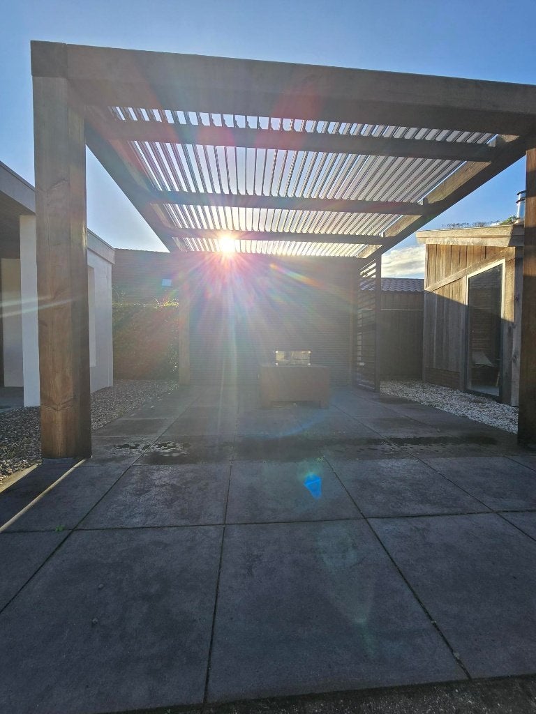 Pergola met lamellendak wand en shutter 400x350cm, Ophalen, Zo goed als nieuw, Veranda
