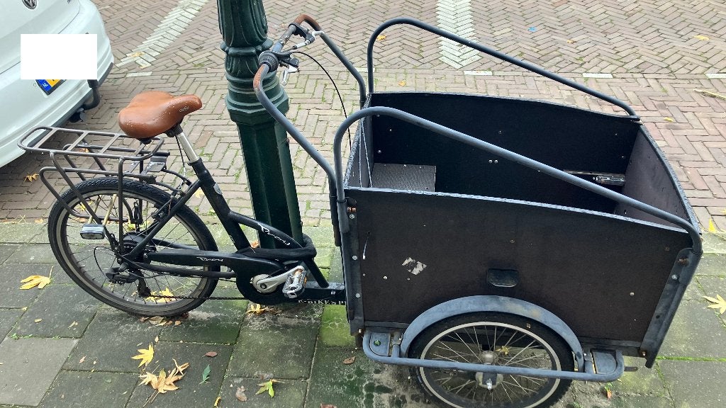 Troy bakfiets (Elektrisch, maar gedemonteerd, zonder accu), Gebruikt, Velgrem, 2 kinderen, Ophalen