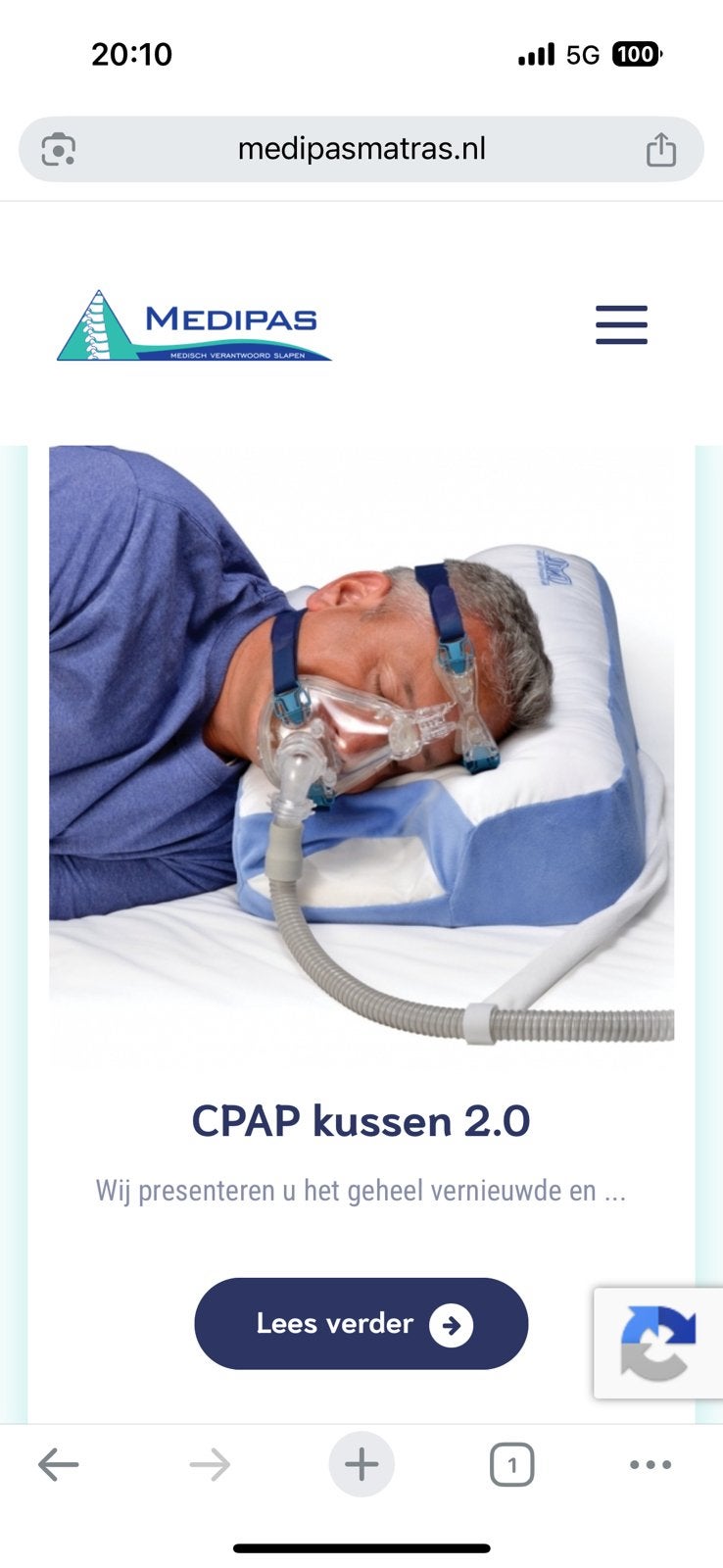 Slaapapneu kussen van medipas nieuw, Eén persoon, Cadeaubon