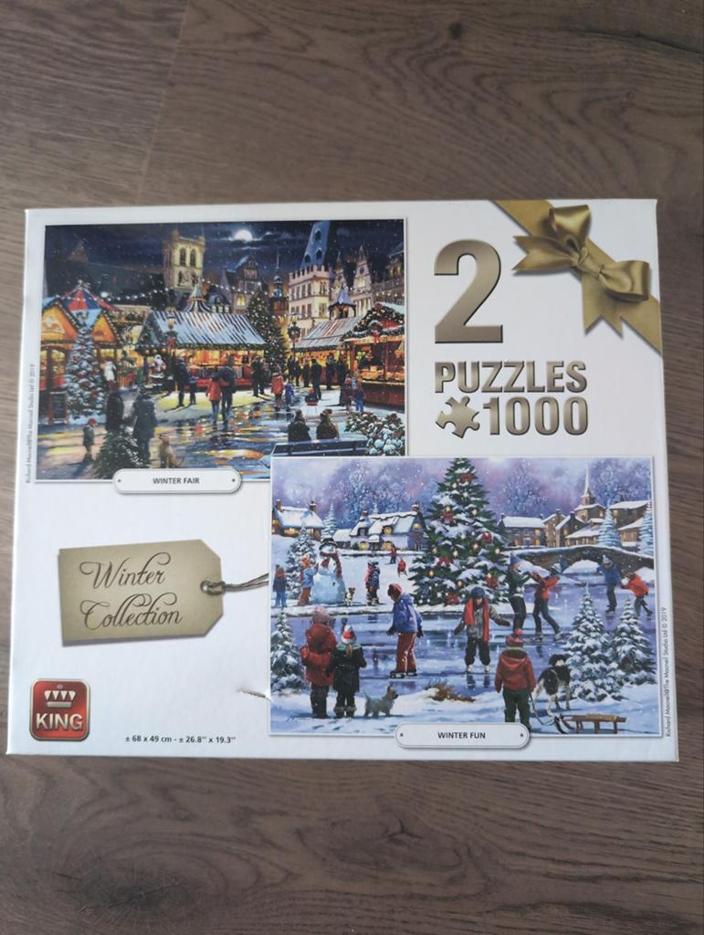 King Winter Collection: 2 Puzzels van 1000 stukjes, Ophalen of Verzenden, 500 t/m 1500 stukjes, Zo goed als nieuw, Legpuzzel