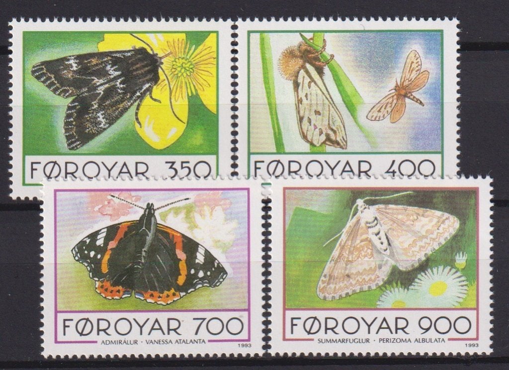 Faeröer 1993 Insecten vlinders Motten, Verzenden, Postfris, Dier of Natuur