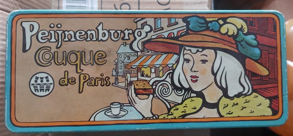 Vintage koekblik Peijnenburg Couque de Paris, Ophalen of Verzenden, Gebruikt, Koek(jes)