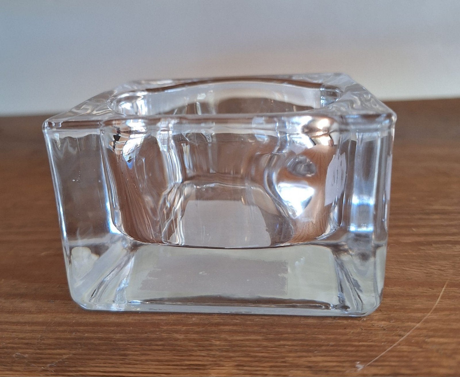 Waxinelichthouder Swiecznik Bolsius Polen; helder glas, Waxinelichthouder, Ophalen of Verzenden, 5 cm, Glas