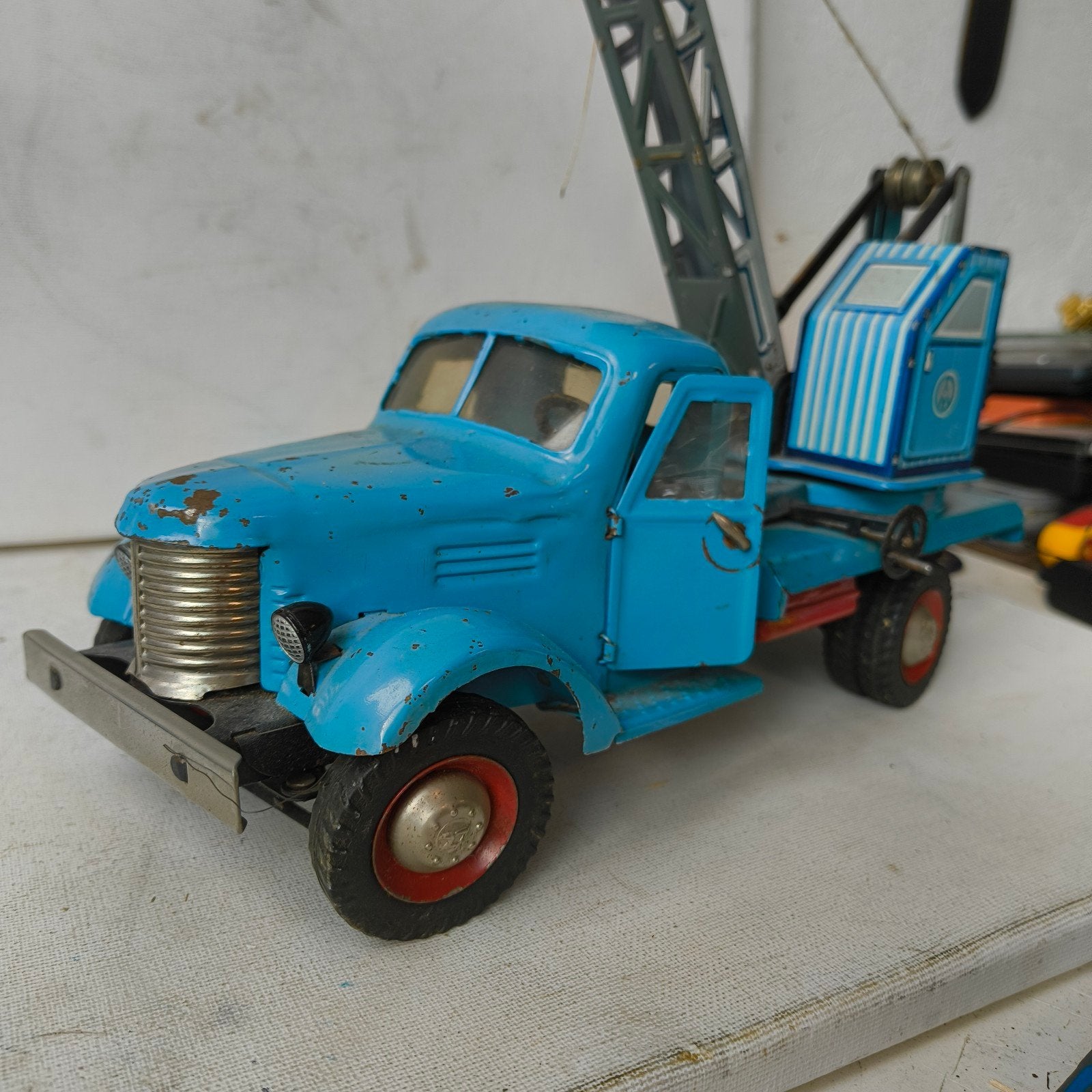 Vintage, blikken ZIL kraanwagen USSR, Ophalen of Verzenden