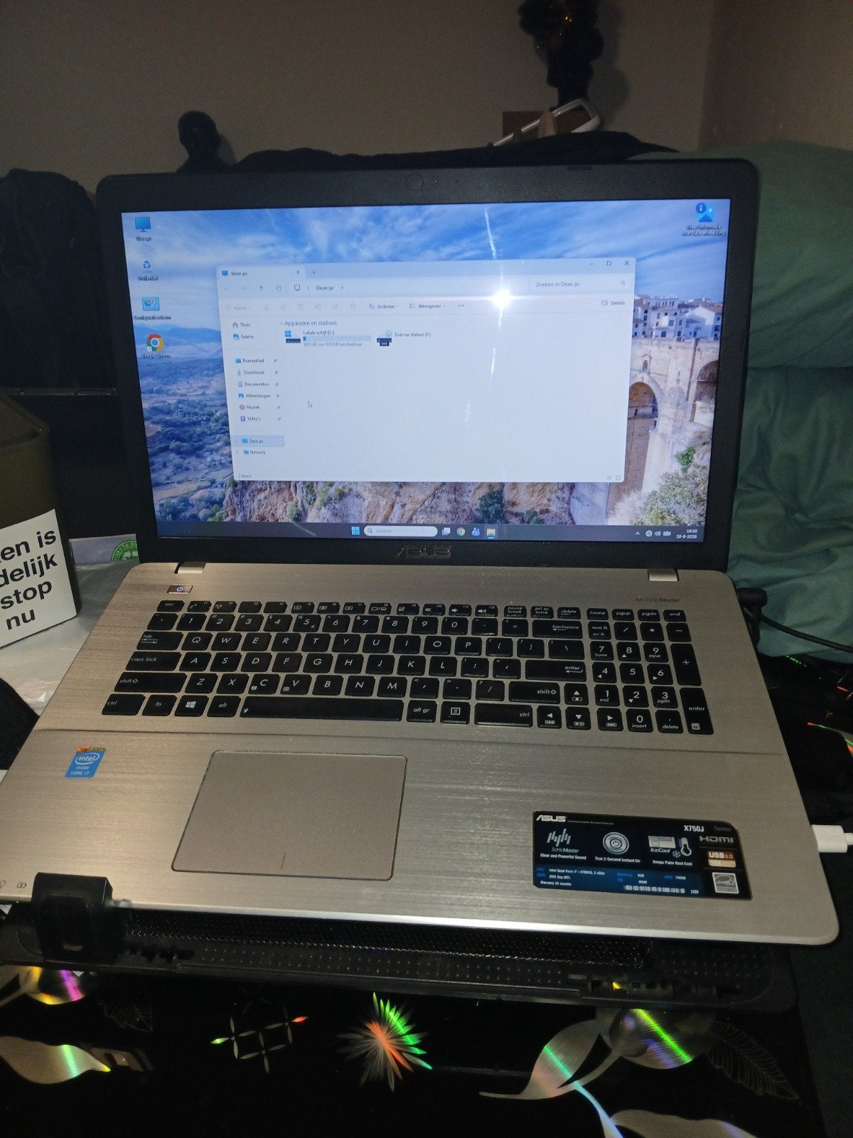 Asus x750j opslag 932gb. ram 6, 931GB, Asus, Qwerty, Intel® Core™ i7 