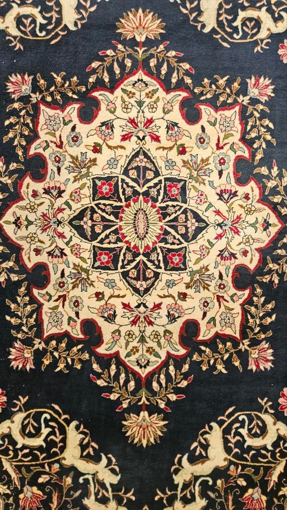 Handmade oriental wool Ladik carpet medallion blue 300x400cm, Onbekend, 200 cm of meer, Ophalen of Verzenden, Zo goed als nieuw
