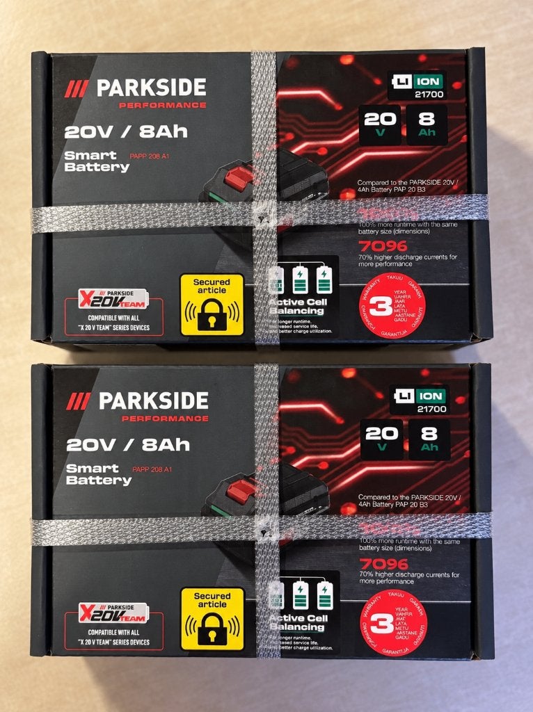 2x Parkside Smart Accu 20v 8Ah, Ophalen of Verzenden, Nieuw