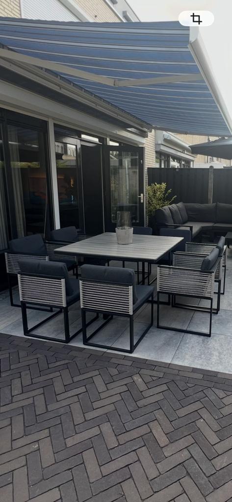 Tuinset tafel met 8 stoelen, Tuin en Terras, Ophalen of Verzenden, Zo goed als nieuw, Kunststof, Stoel