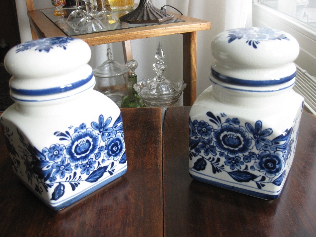 Royal Delfts Blauw Handwerk. Potjes met deksel. Nieuwstaat., Antiek en Kunst, Ophalen of Verzenden