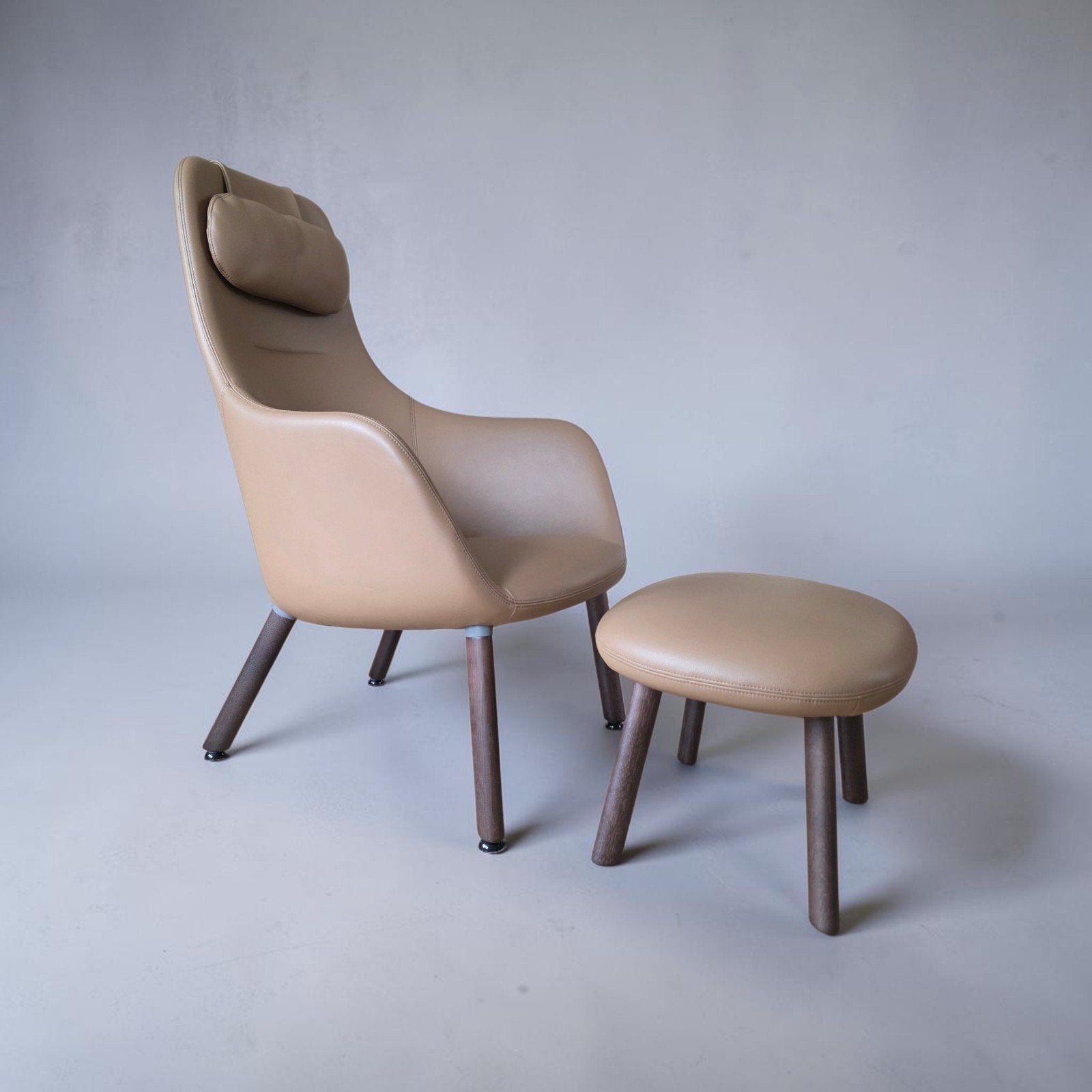 Vitra Hal lounge chair + Ottoman nieuw, Ophalen of Verzenden, Leer, Eén