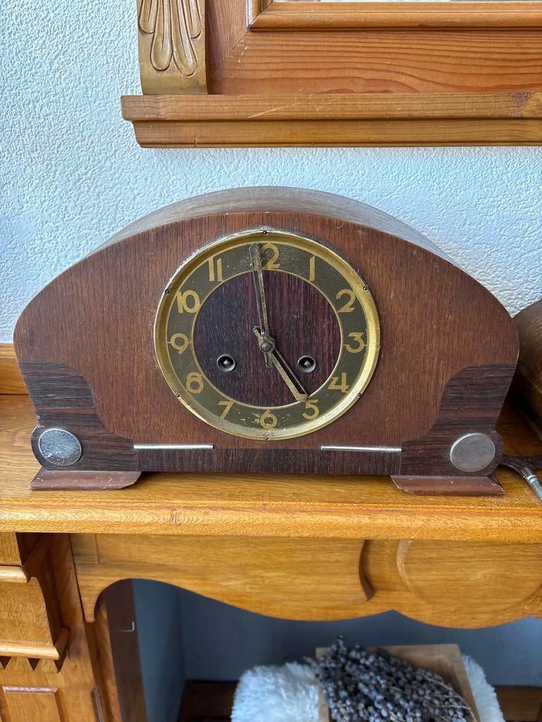 Vintage Houten Schouwklok - Klassiek Design, Antiek en Kunst, Ophalen